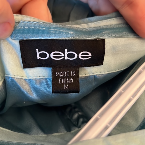 🌟3 x HOST PICK bebe Blue Silk Sweetheart Mini Bandage Dress Y2K | Size M - Picture 5 of 8